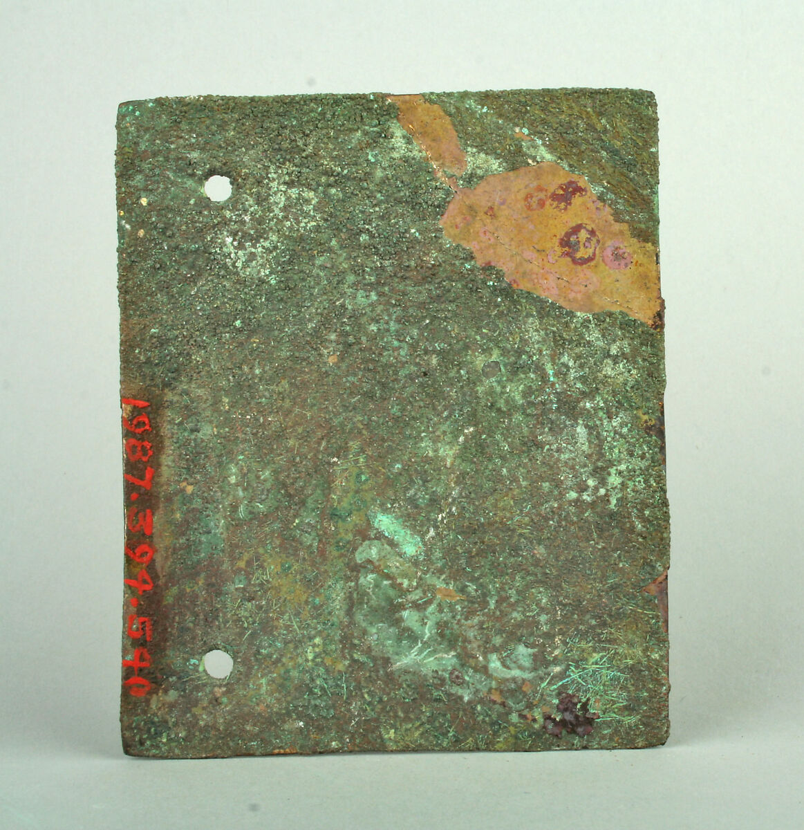 Square Plaque, Copper (hammered), gilt, Vicús