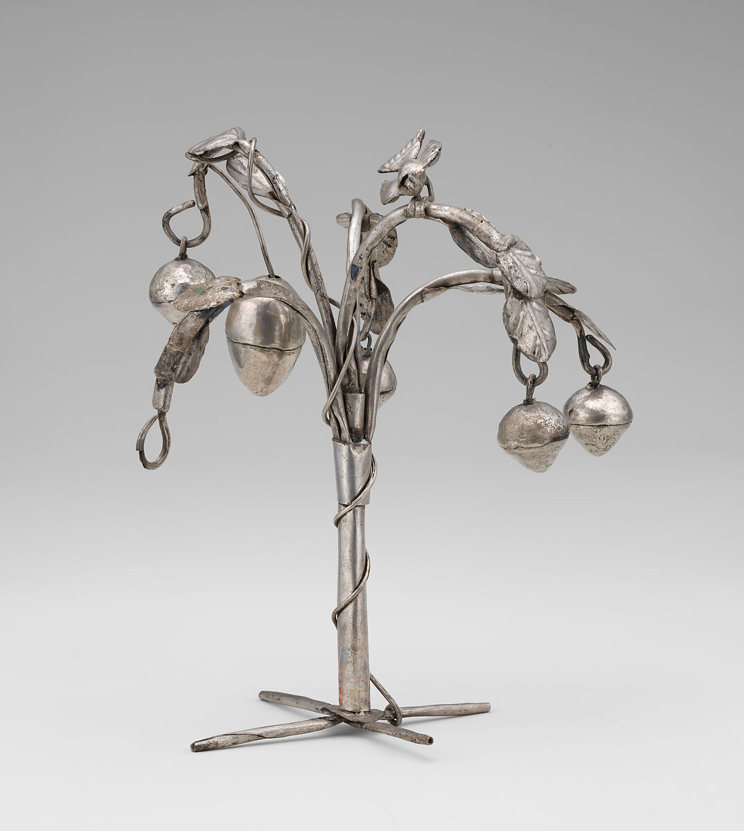 Miniature tree, Chimú or Chancay artist(s), Silver, Chimú or Chancay