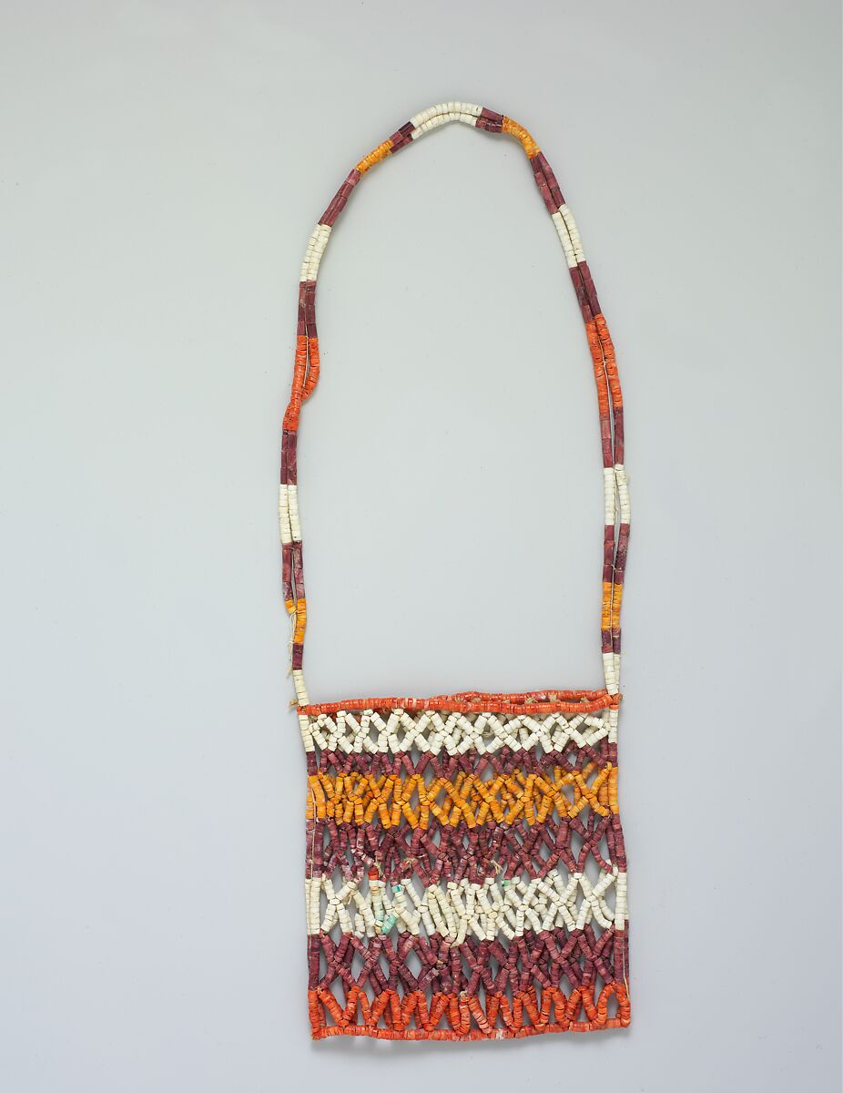 Bag with Shell Beads, Cotton, shell beads, Chimú or Chancay 