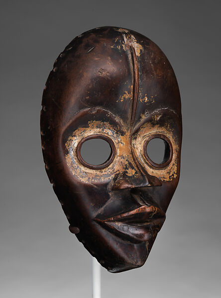 Gunyege face mask, Dan artist, Wood, pigment, kaolin, Dan peoples