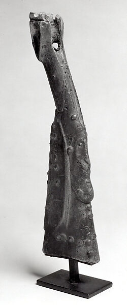 Rifle Fragment, Wood, brass tacks, iron, Dogon peoples 