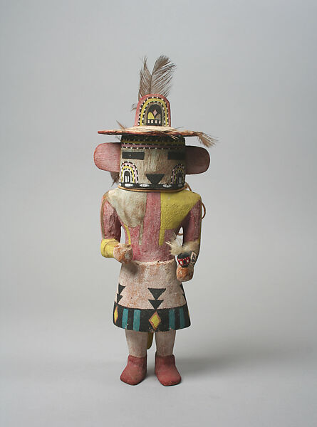 Katsina (Sotuqnang-u), Wood, paint, feathers, Hopi 