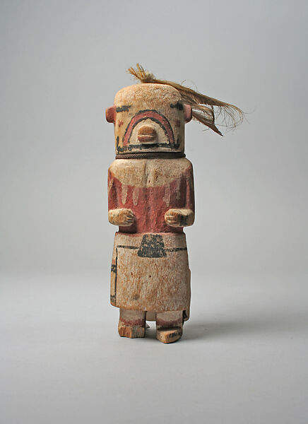 Katsina (Kau-a ?), Wood, paint, feathers, Hopi 