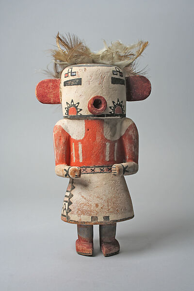 Katsina, Wood, paint, feathers, Hopi 