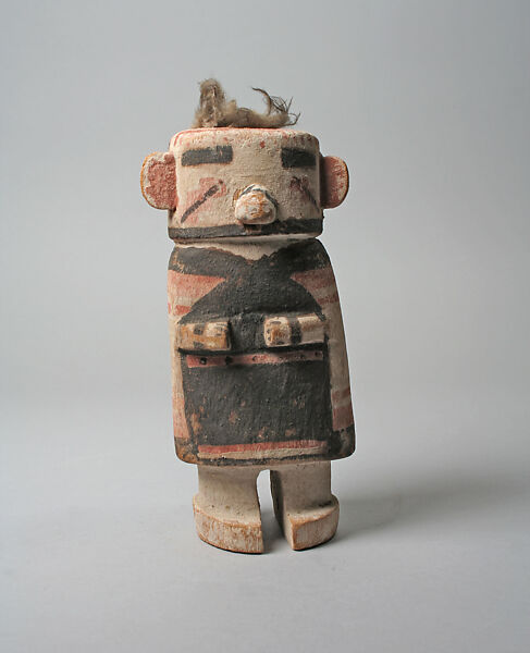 Katsina (Mana), Wood, paint, feathers, cloth, Hopi 