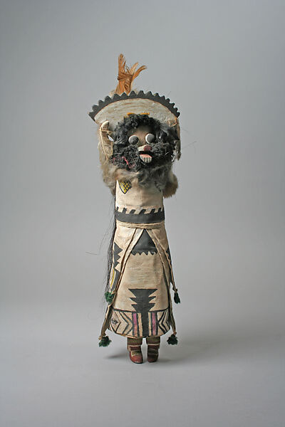 Katsina (Shalako Mana), Wood, paint, feathers, cloth, Zuni 