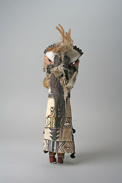 Katsina (Shalako Mana), Wood, paint, feathers, cloth, Zuni