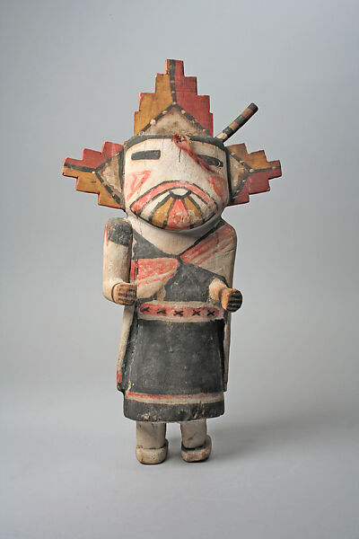 Katsina (Pahlik Mana), Wood, paint, feathers, Hopi 