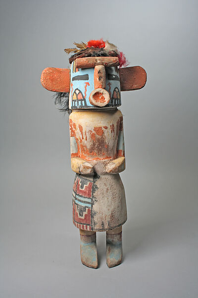 Katsina (Kuwan Heheya), Wood, paint, feathers, Hopi 