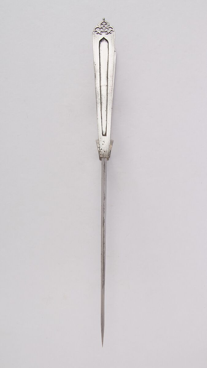 Dagger (Katar) with Sheath, Steel, silver, wood, velvet, North Indian