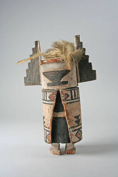 Katsina (Angwusnasomtaqa), Wood, paint, feathers, Hopi 