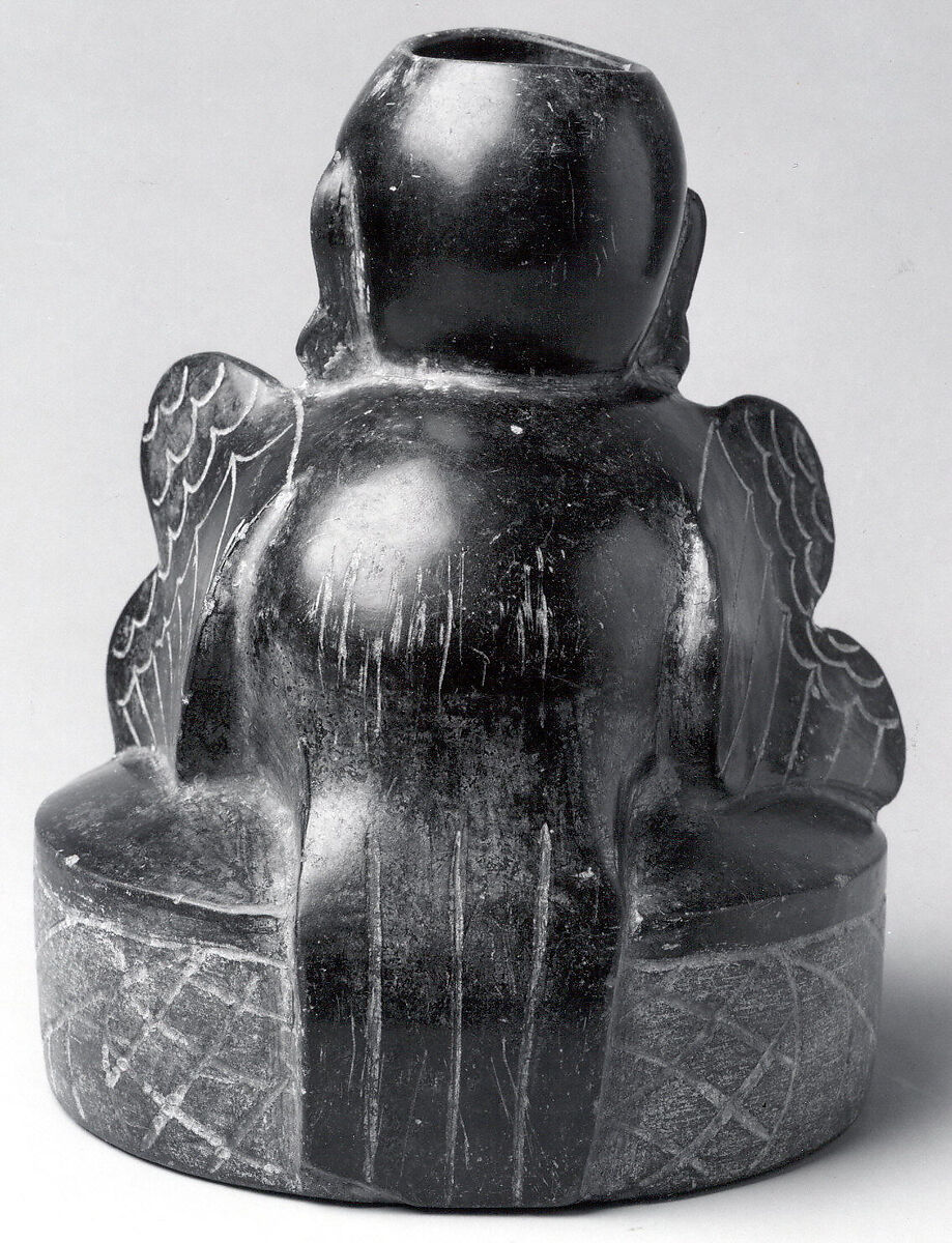 Vessel with mythical bird of prey, Olmec artist(s), Ceramic, hematite, Olmec Tradition artist, Central Highlands, Mexico