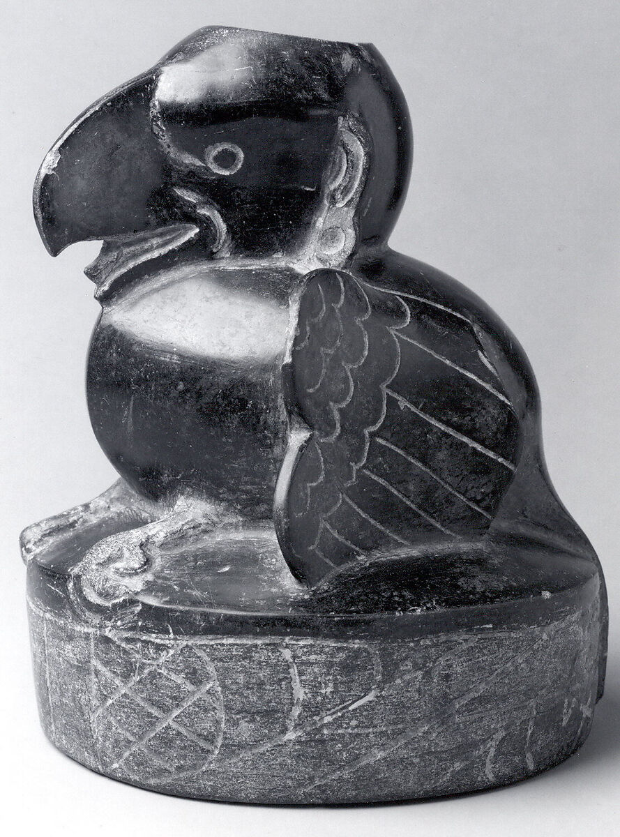 Vessel with mythical bird of prey, Olmec artist(s), Ceramic, hematite, Olmec Tradition artist, Central Highlands, Mexico