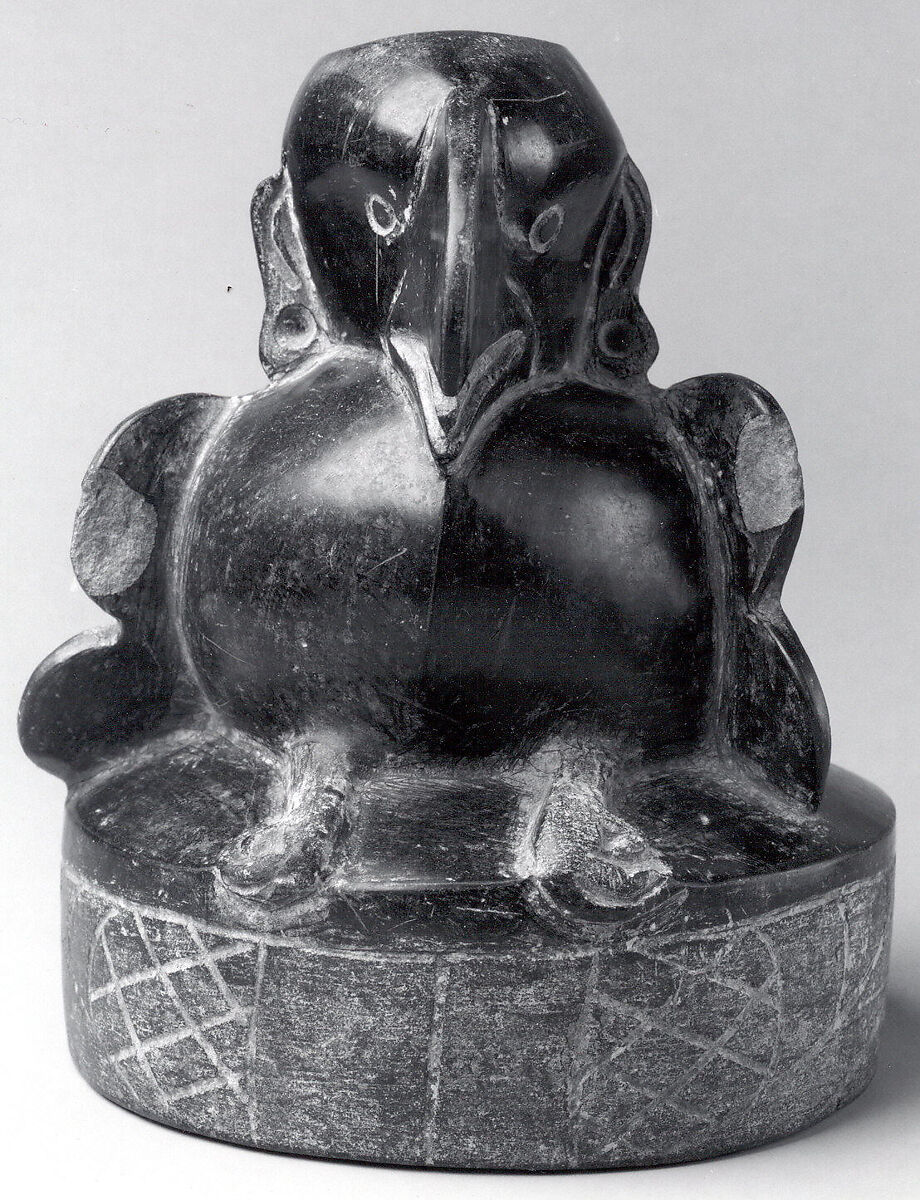 Vessel with mythical bird of prey, Olmec artist(s), Ceramic, hematite, Olmec Tradition artist, Central Highlands, Mexico