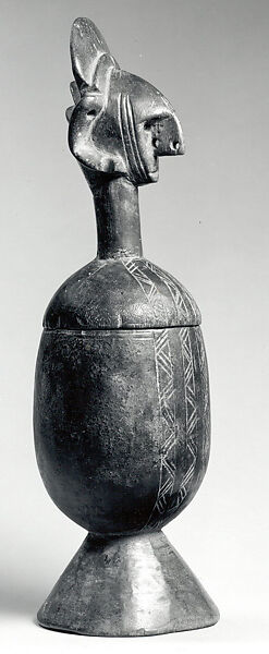 Vessel: Figurative Lid, Wood, Bamana peoples 