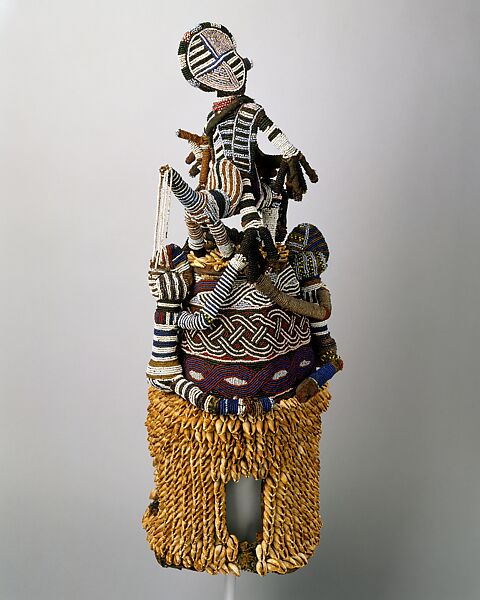 House of the Head Shrine: Equestrian (Ile Ori), Workshop of Adesina, Cloth, glass beads, cowrie shells, leather, mirrors, Yoruba peoples, Ekiti group