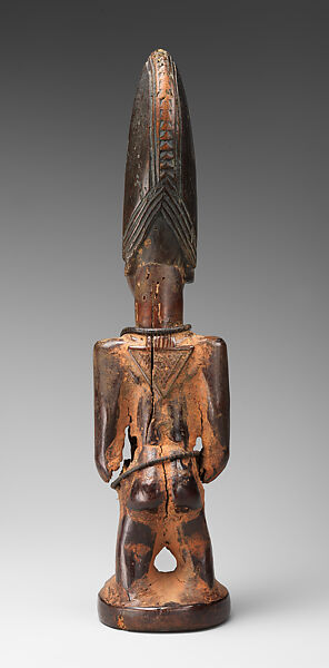 Twin Figure: Male (Ibeji), Yoruba artist, Wood, beads, camwood powder, Yoruba peoples