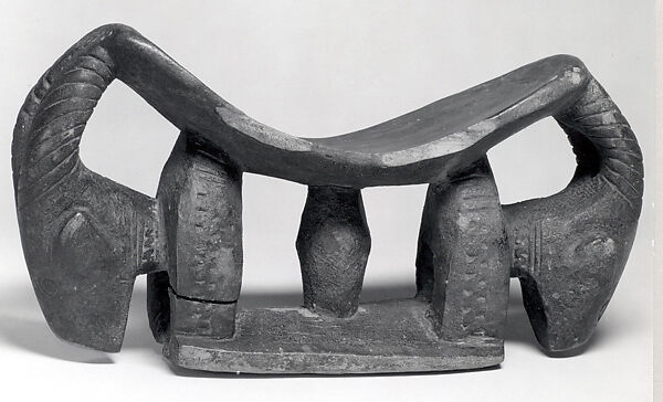 Headrest: Zoomorphic Heads, Wood, Dogon peoples 