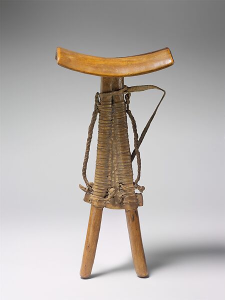 Headrest, Wood, leather twine, Turkana or Potok peoples 