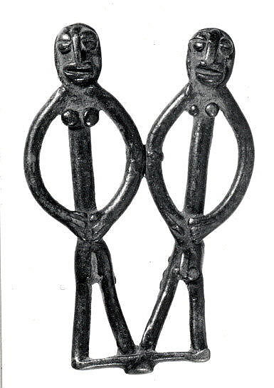 Twin Figurine, Copper alloy, Senufo or Tussian peoples 