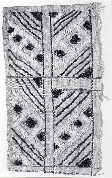 Panel Fragment, Raffia palm fiber, Kuba peoples 