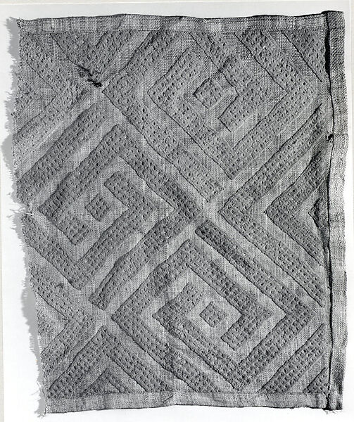 Panel Fragment, Raffia palm fiber, Kuba peoples 