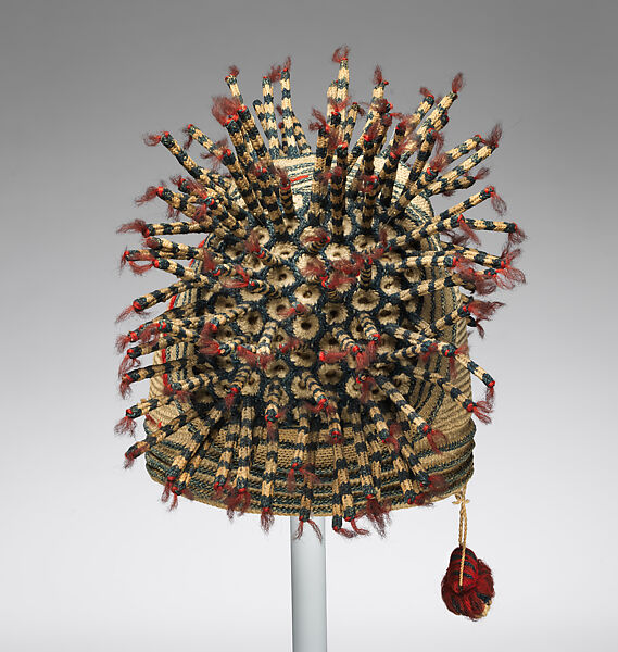 Ashetu prestige cap, Grassfields artist, Cotton, other material (?), Cameroon