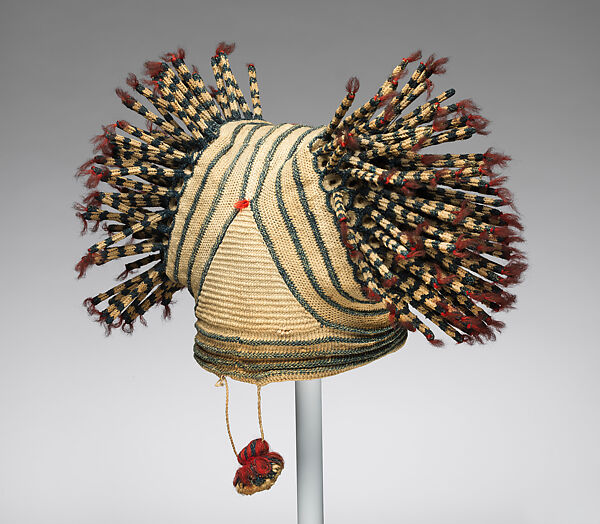 Ashetu prestige cap, Grassfields artist, Cotton, other material (?), Cameroon