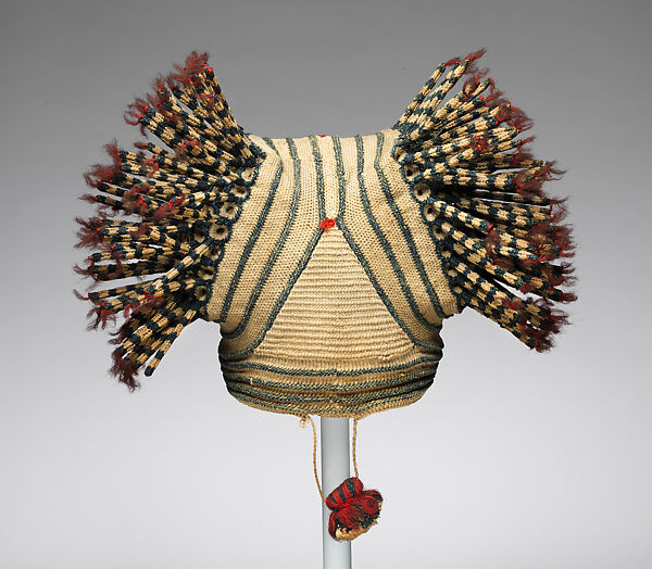 Ashetu prestige cap, Grassfields artist, Cotton, other material (?), Cameroon