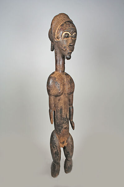 Male Figure, Wood, pigment, Baule peoples 