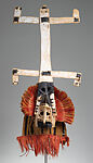 Imina kanaga (kanaga masquerade hood), Dogon artist, Cotton fiber, plant fiber (hibiscus or sanseveria?), hide, pigment, Dogon peoples