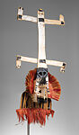 Imina kanaga (kanaga masquerade hood), Dogon artist, Cotton fiber, plant fiber (hibiscus or sanseveria?), hide, pigment, Dogon peoples