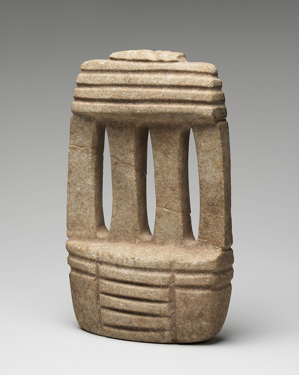 Architectural model with figure, Stone, Mezcala