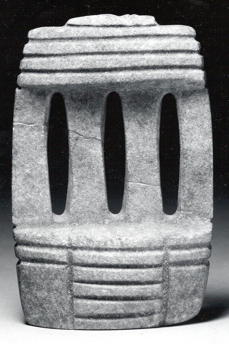Architectural model with figure, Stone, Mezcala