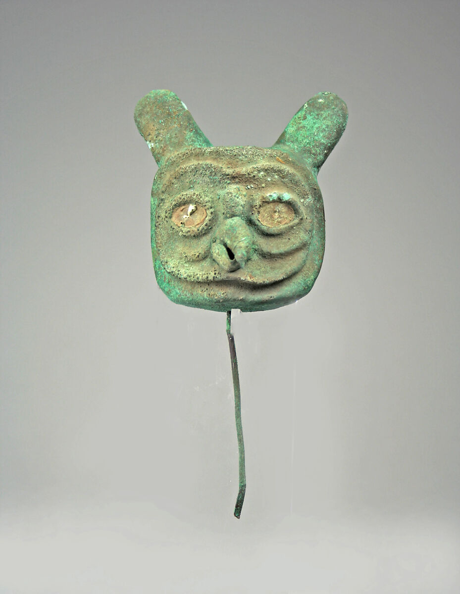 Owl Head, Gilded copper, Moche 