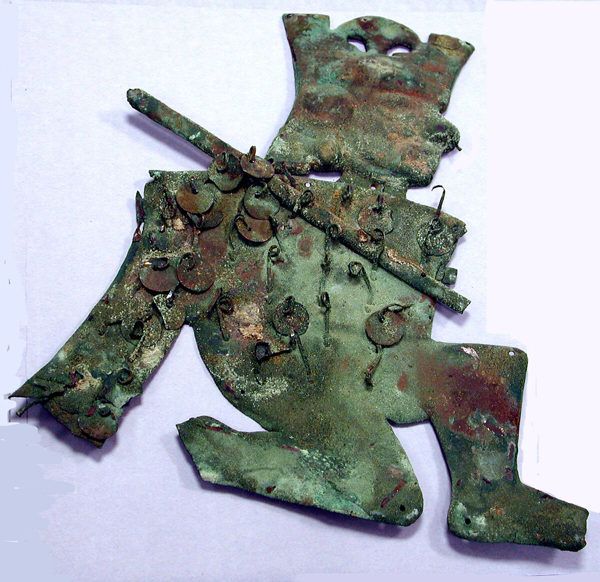 Profile Warrior Ornament, Silvered copper, Moche 