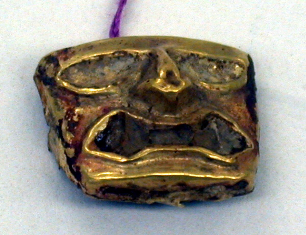 Gold Face Mask Ornament, Gold, Moche 