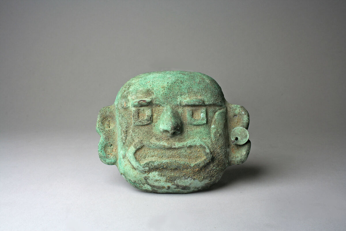 Face Mask Ornament, Copper, Moche 
