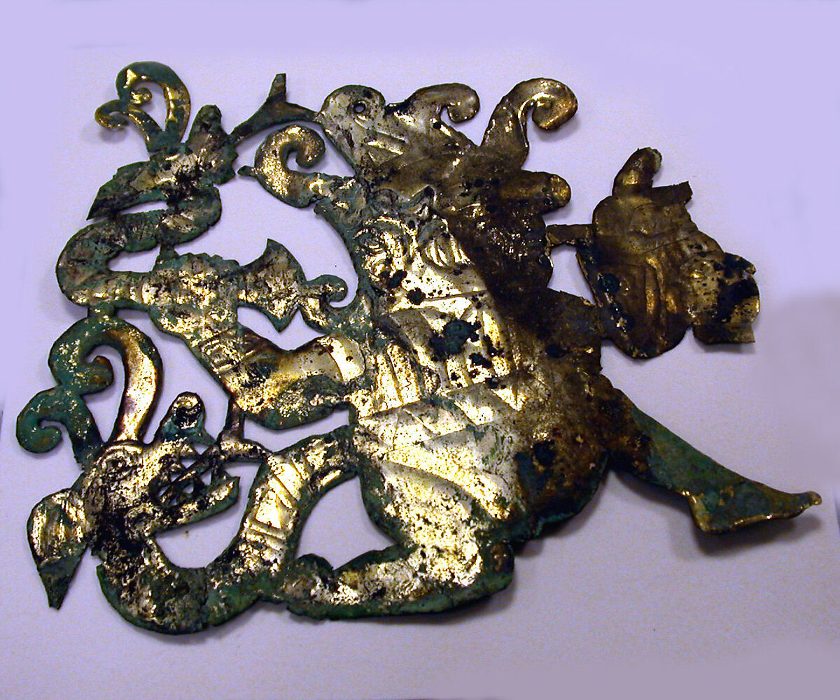 Figure Ornament, Silvered copper, Moche 