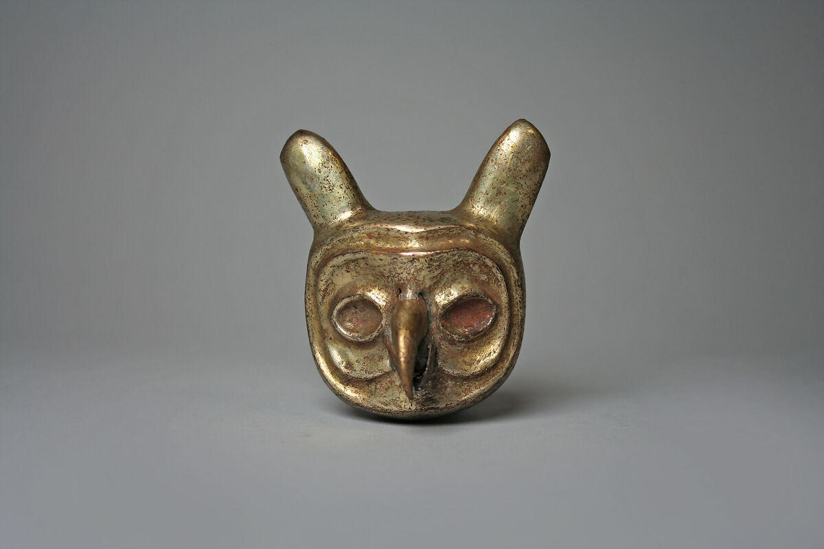 Owl Ornament, Gilded copper, Moche 