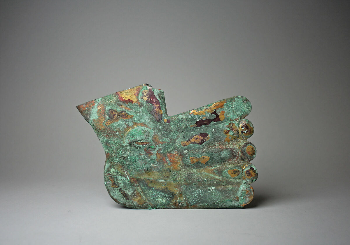 Foot Ornament, Silvered copper, Moche 