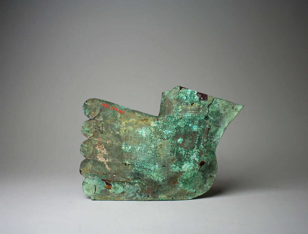 Foot Ornament, Silvered copper, Moche