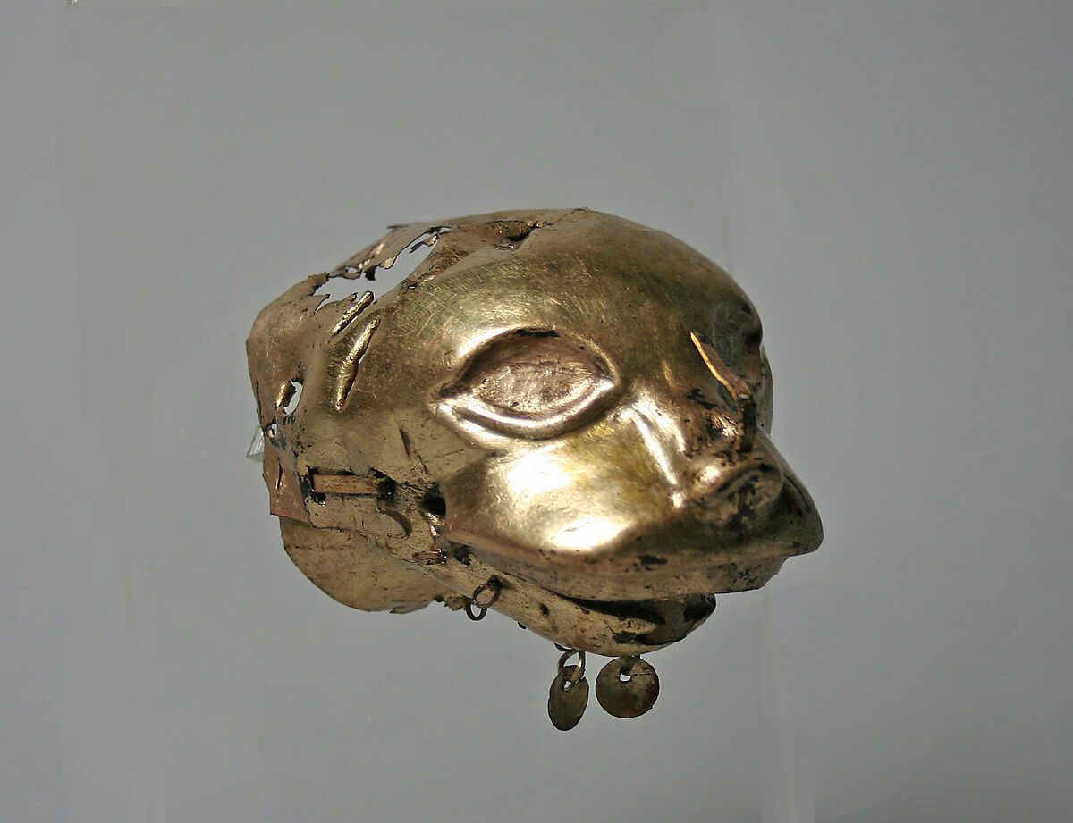 Feline Ornament, Gilded copper, Moche 