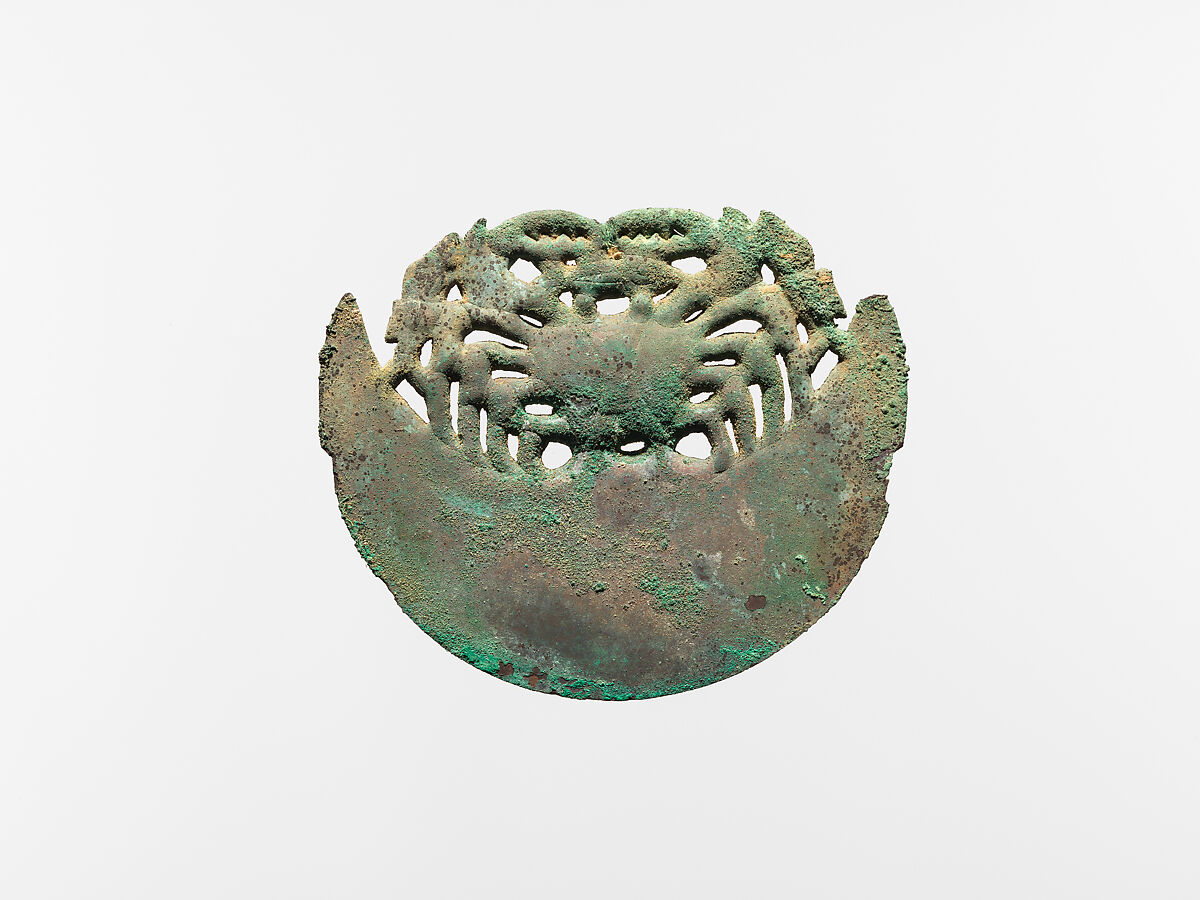 Crescent Ornament, Copper, Moche 