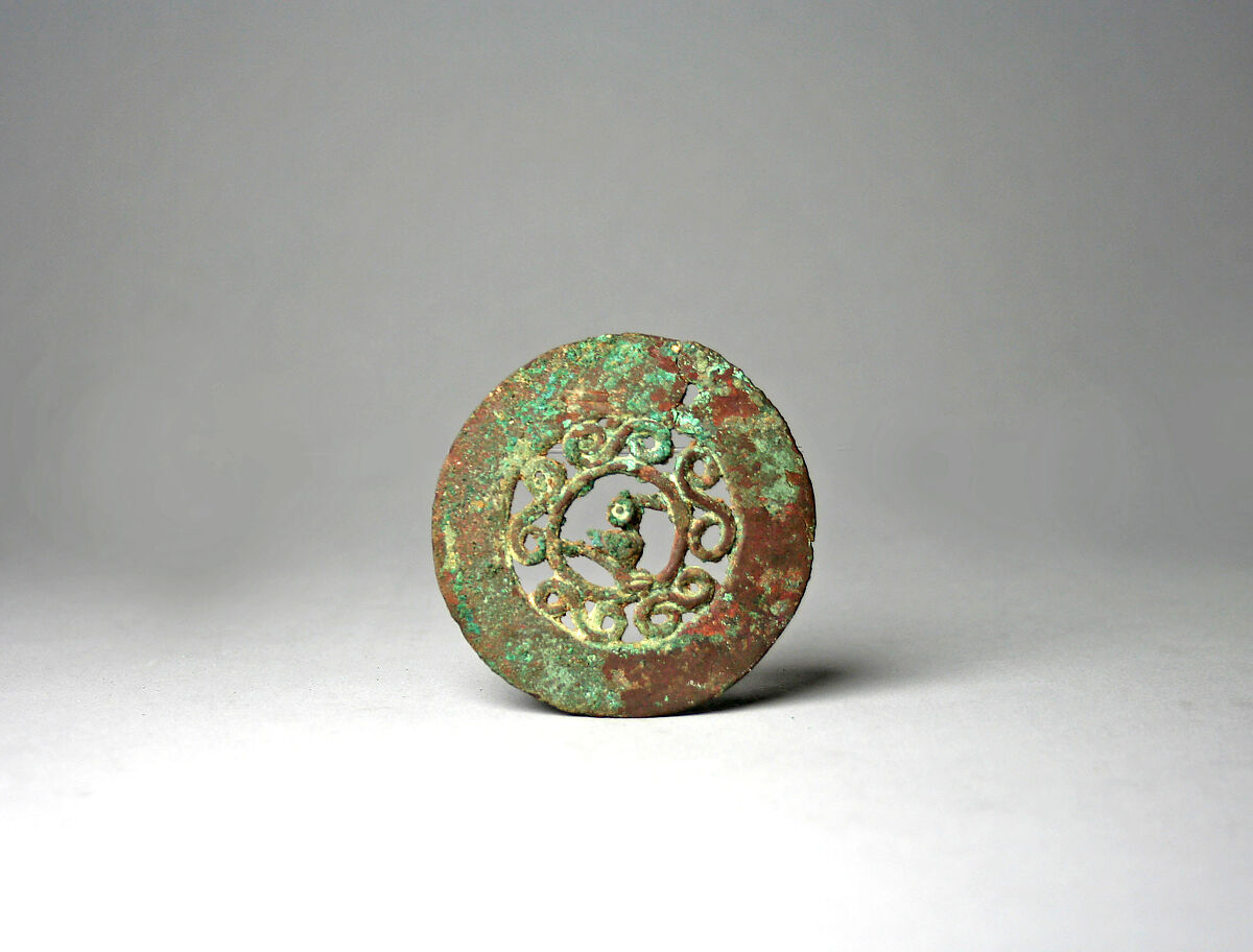 Copper Disk Ornament, Copper, Chimú (?) 