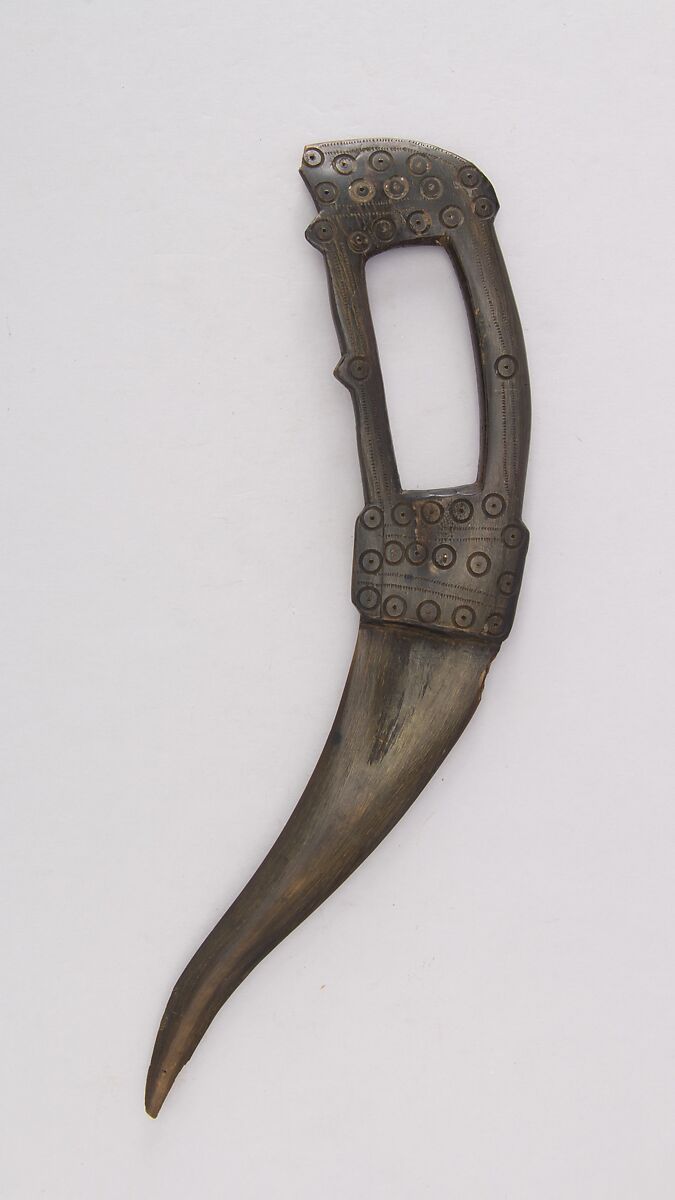 Dagger, Horn (buffalo), Indian, Bhil 