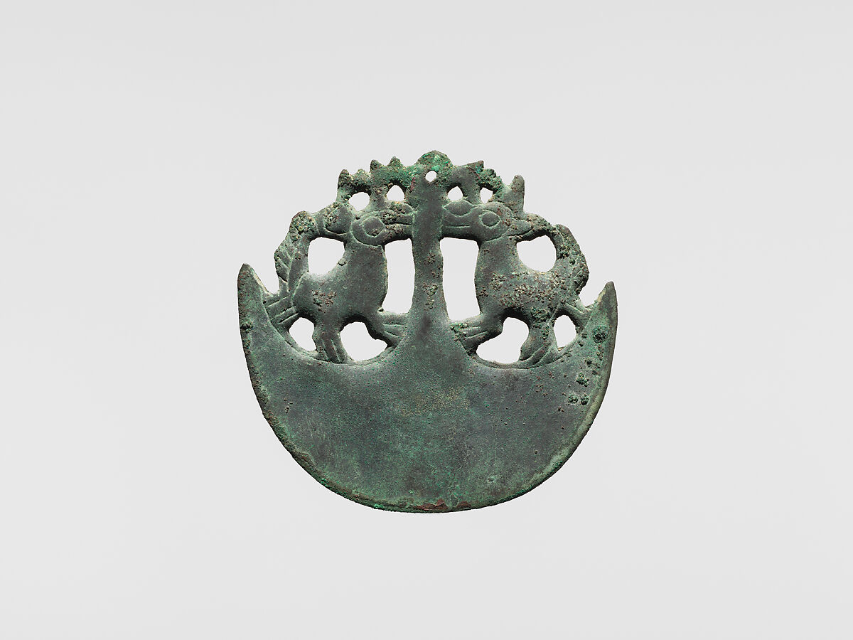 Crescent Ornament, Copper, Moche 