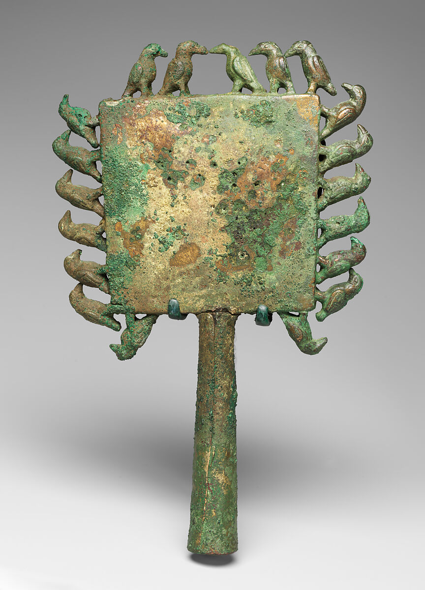 Mirror with Birds, Copper (cast), gilded, Moche