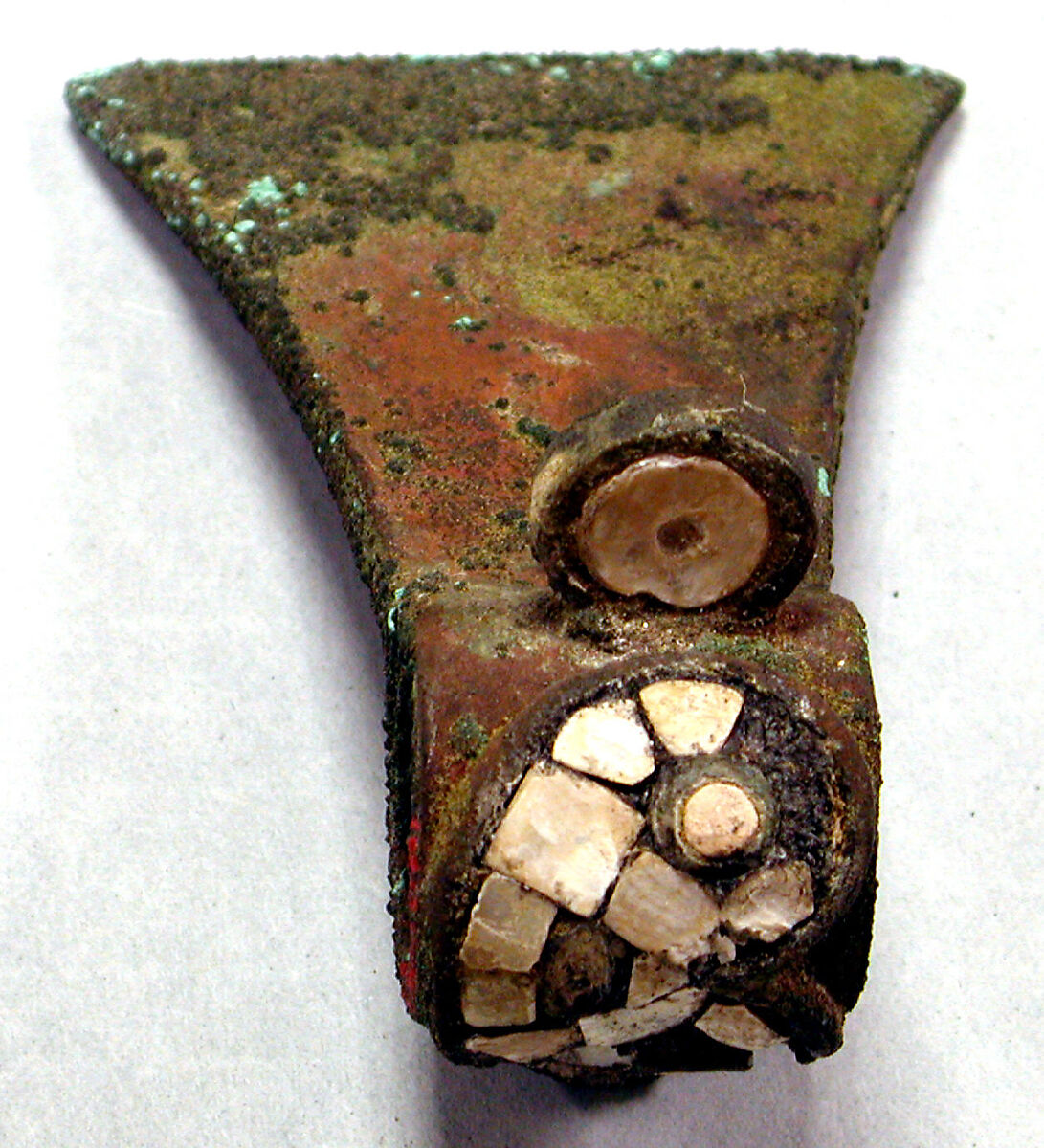Copper Axe with Shells, Copper, shell, Vicús 