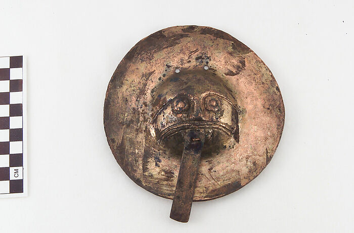 Disk Ornament, Gilded copper, Manteño Huancavilca